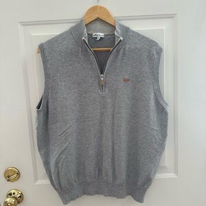 Peter Millar Crown Soft 1/4 Zip Gray Sweater Vest